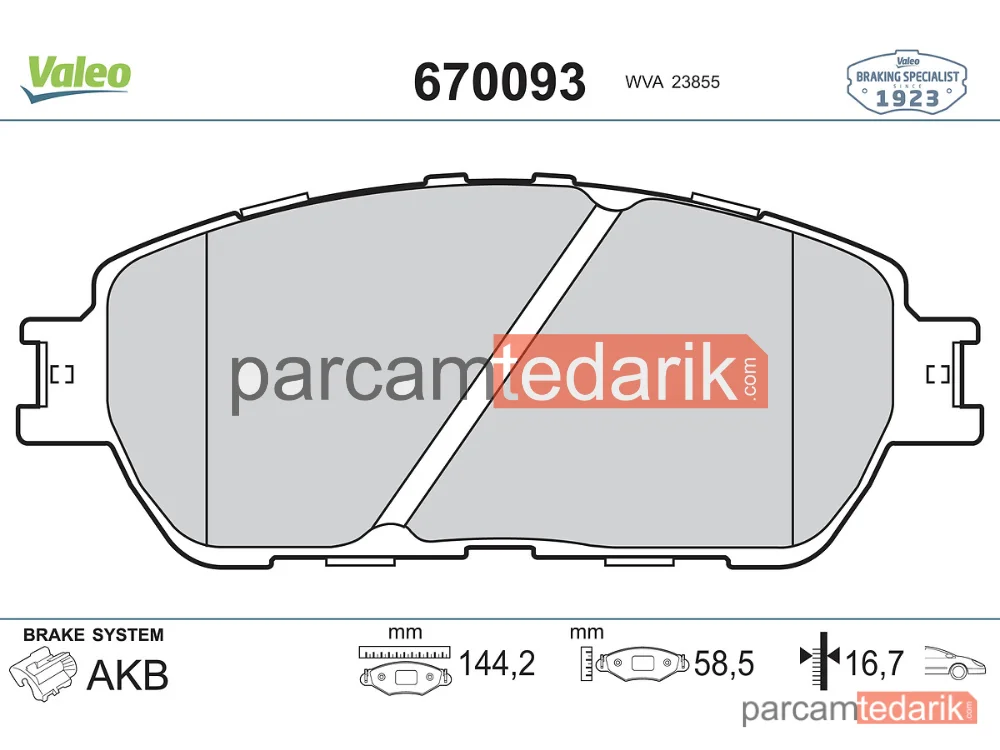 670093 | Fren Balatası — Toyota Camry, Toyota Previa II
